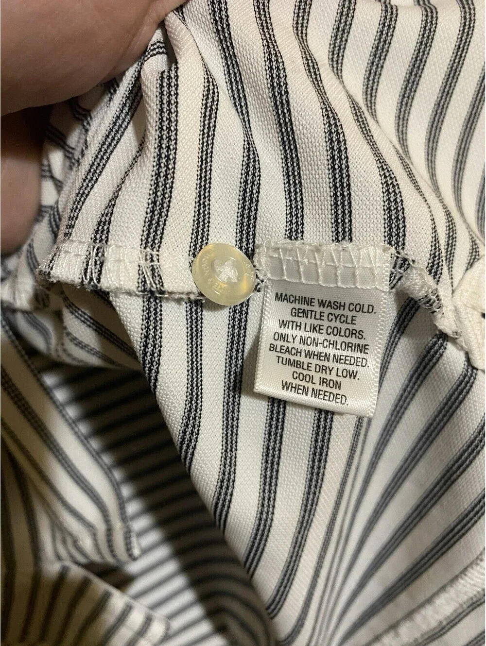Greg Norman for Tasso Elba Men's Large White & Black Striped Five Iron Golf Polo